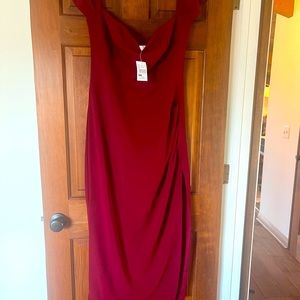 off the shoulder long dress. Perfect for a wedding